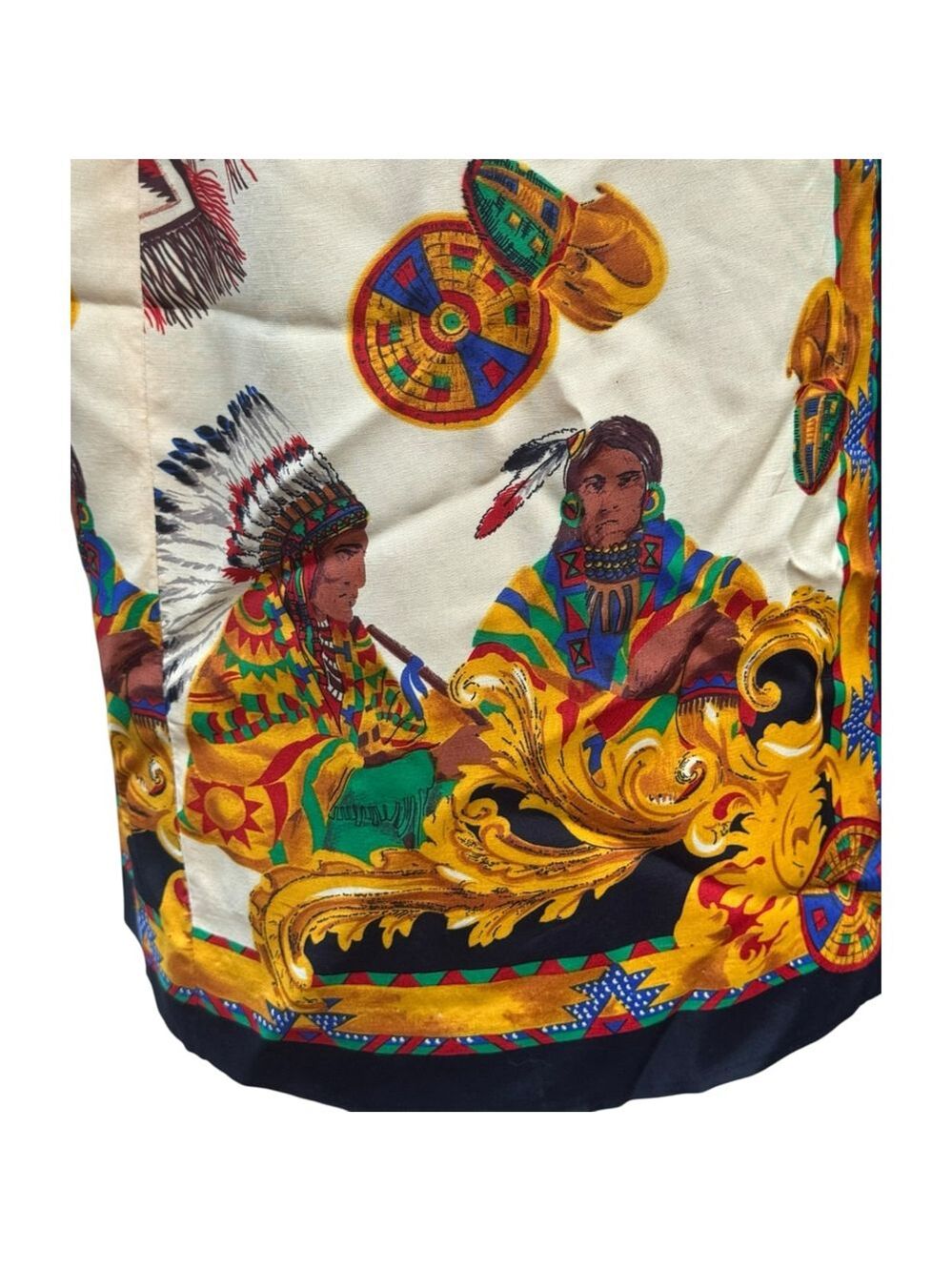 Vintage Preston & York Native Print Pencil Skirt 6 Bold Western Boho Statement - Picture 8 of 13